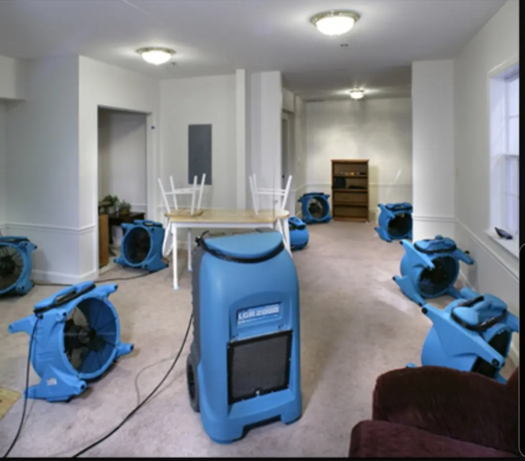 Air movers and dehumidifier setup for Water Extraction & Removal in Kinnelon