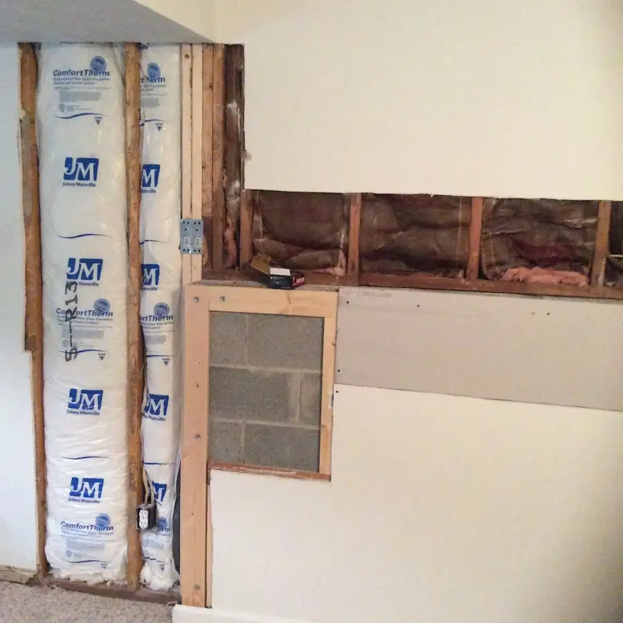 Wall insulation replacement during Contents Cleaning & Restoration in Kinnelon